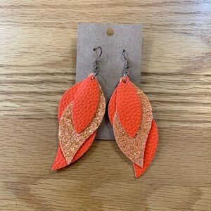 ✨5 FOR $25✨   Orange Leaf Drop Earrings